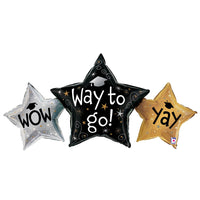 Betallic 43 inch WAY TO GO GRAD STARS Foil Balloon 25261P-B-P