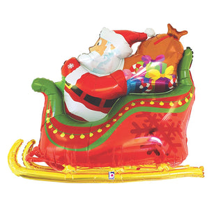 Betallic 46 inch SANTA SLEIGH Foil Balloon 35530-B-U