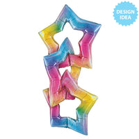 Betallic 48 inch LINKING STAR OPAL RAINBOW Foil Balloon 25138P-B-P