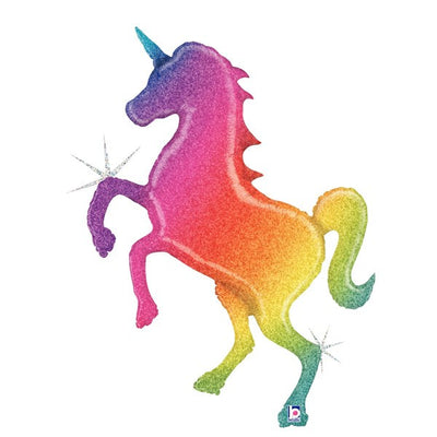 Betallic 54 inch GLITTER RAINBOW UNICORN Foil Balloon 35700P-B-P