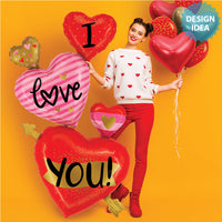 Betallic 65 inch SPECIAL DELIVERY I LOVE YOU HEARTS Foil Balloon 25248-B-P