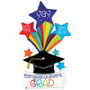 Betallic 67 inch SPECIAL DELIVERY GRAD BURSTING STARS Foil Balloon 25265P-B-P