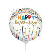 Betallic 9 inch BIRTHDAY STAR CANDLES MINI SHAPE (AIR-FILL ONLY) Foil Balloon 22117-B-U