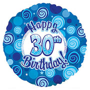 CTI 17 inch HAPPY 30 BIRTHDAY BLUE DAZZLEOONS Foil Balloon 114733-C-U