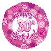 CTI 17 inch HAPPY 30 BIRTHDAY PINK DAZZLEOONS Foil Balloon 114726-C-U