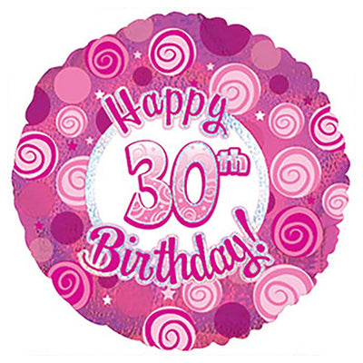 CTI 17 inch HAPPY 30 BIRTHDAY PINK DAZZLEOONS Foil Balloon 114726-C-U