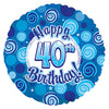 CTI 17 inch HAPPY 40 BIRTHDAY BLUE DAZZLEOONS Foil Balloon 114734-C-U