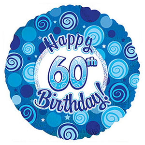 CTI 17 inch HAPPY 60 BIRTHDAY BLUE DAZZLEOONS Foil Balloon 114736-C-U