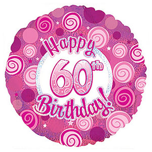 CTI 17 inch HAPPY 60 BIRTHDAY PINK DAZZLEOONS Foil Balloon 114729-C-U