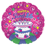 CTI 17 inch HAPPY SWEET 16 BIRTHDAY Foil Balloon 114198-C-U