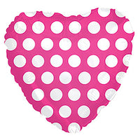 CTI 17 inch HOT PINK W/ WHITE POLKA DOT Foil Balloon 214291-C-U