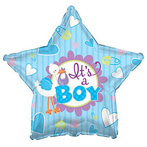 CTI 17 inch IT'S A BOY STORK STAR Foil Balloon 814163-C-U