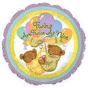 CTI 17 inch TWICE AS NICE BABY BEARS Foil Balloon 114555-C-U