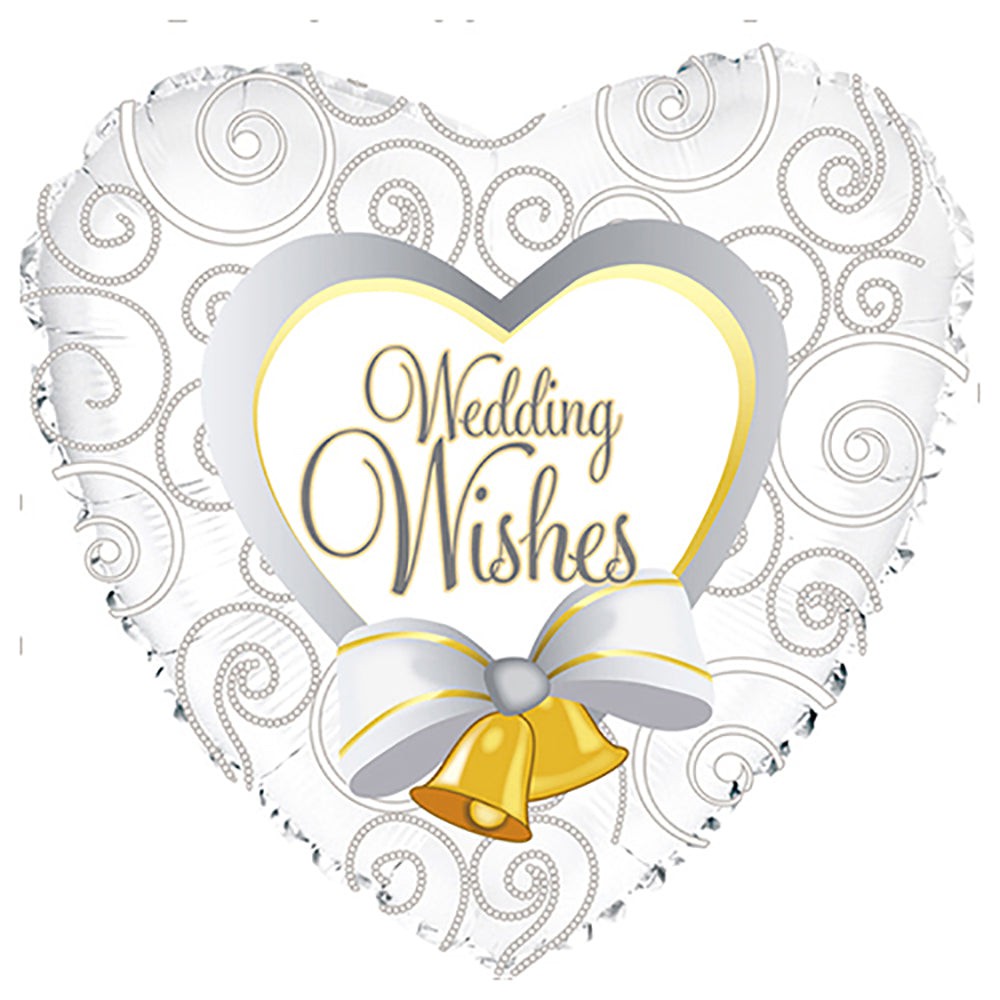 CTI 17 inch WEDDING WISHES & BELLS Foil Balloon 214552-C-U