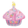 CTI 22 inch 1ST BIRTHDAY GIRL CUPCAKE Foil Balloon 414067-C-U