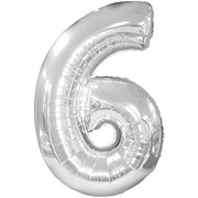 CTI 38 inch NUMBER 6 - CTI - SILVER Foil Balloon 433106-C-U