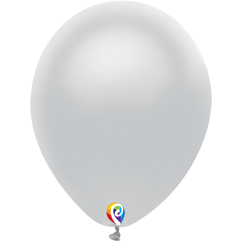 Funsational 12 inch FUNSATIONAL METALLIC SILVER Latex Balloons