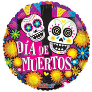 Kaleidoscope 18 inch DIA DE MUERTOS COLORFUL Foil Balloon 88126-18-K-U