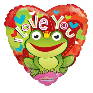 Kaleidoscope 18 inch I LOVE YOU FROG HEART Foil Balloon 19552-18F