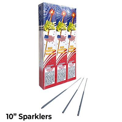 LA Balloons 10 inch GOLD COLOR SPARKLERS (96 PK) Fireworks 0750G