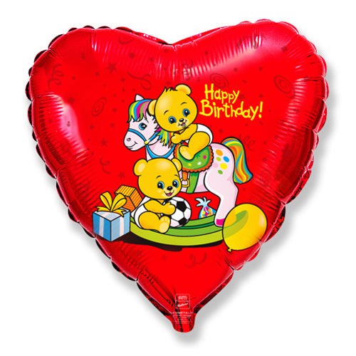 LA Balloons 18 inch BIRTHDAY LITTLE BEARS Foil Balloon LAB116-FM