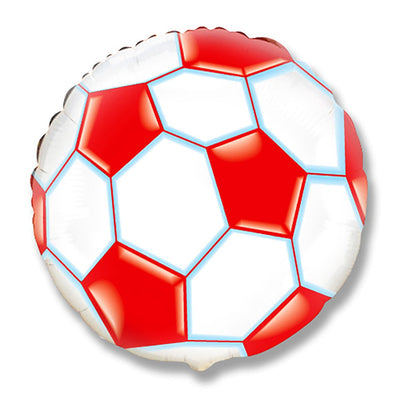 LA Balloons 18 inch SOCCER FOOTBALL - RED Foil Balloon LAB171-FM