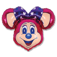 LA Balloons 37 inch SUPER LOLLY MOUSE - FUCHSIA Foil Balloon LAB246-FM