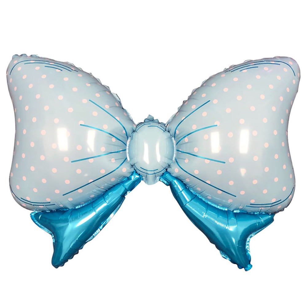 LA Balloons 38 inch BOY POLKA DOT BLUE BOW Foil Balloon LAB864-L-U