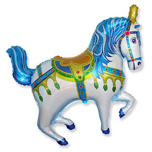 LA Balloons 39 inch HORSE FAIR - BLUE Foil Balloon LAB346-FM