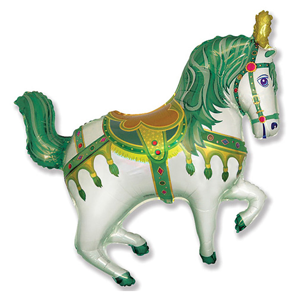 LA Balloons 39 inch HORSE FAIR - GREEN Foil Balloon LAB348-FM