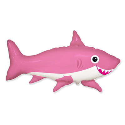 LA Balloons 42 inch FRIENDLY SHARK - MAGENTA Foil Balloon LAB869-FM-U