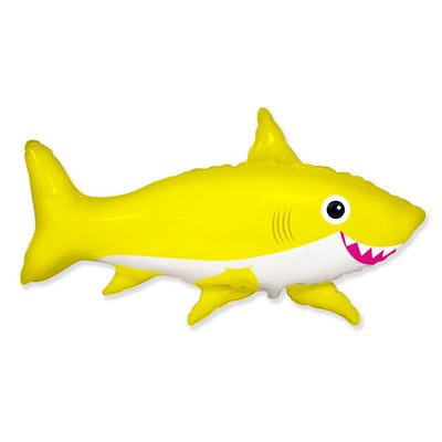 LA Balloons 42 inch FRIENDLY SHARK - YELLOW Foil Balloon LAB868-FM-U