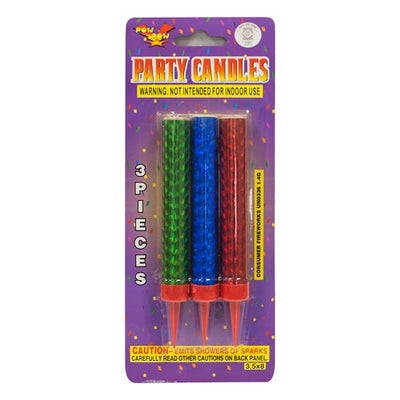 LA Balloons CAKE SPARKLER PARTY CANDLES - BURNS COLOR FLAME (3 PK) Candles 08204-ACC