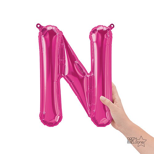 Northstar 16 inch LETTER N - NORTHSTAR - MAGENTA (AIR-FILL ONLY) Foil Balloon 00518-01-N-P