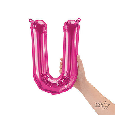 Northstar 16 inch LETTER U - NORTHSTAR - MAGENTA (AIR-FILL ONLY) Foil Balloon 00525-01-N-P