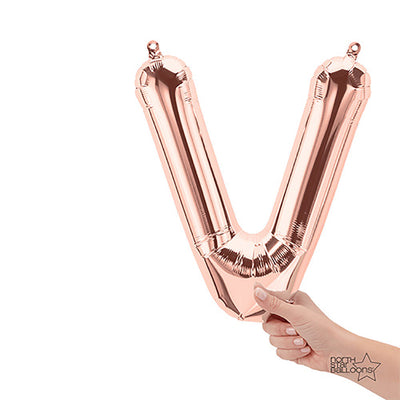 Northstar 16 inch LETTER V - NORTHSTAR - ROSE GOLD (AIR-FILL ONLY) Foil Balloon 01358-01-N-P