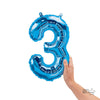 Northstar 16 inch NUMBER 3 - NORTHSTAR - BLUE (AIR -FILL ONLY) Foil Balloon 00455-01-N-P