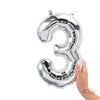 Northstar 16 inch NUMBER 3 - NORTHSTAR - SILVER (AIR -FILL ONLY) Foil Balloon 00435-01-N-P