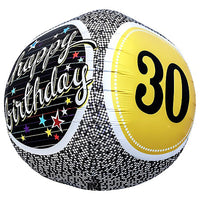 Northstar 17 inch SPHERE - 30TH BIRTHDAY MILESTONE Foil Balloon 01151-01-N-P