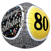 Northstar 17 inch SPHERE - 80TH BIRTHDAY MILESTONE Foil Balloon 01156-01-N-P