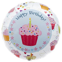 Northstar 18 inch CUPCAKE HEARTS BIRTHDAY Foil Balloon 00351-351-N-P