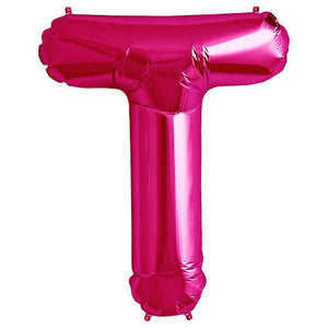 Northstar 34 inch LETTER T - NORTHSTAR - MAGENTA Foil Balloon 00189-189-N-P