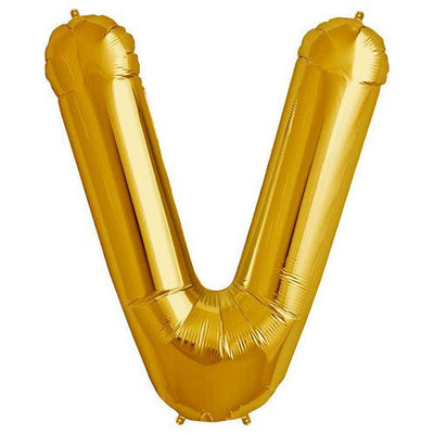 Northstar 34 inch LETTER V - NORTHSTAR - GOLD Foil Balloon 00269-269-N-P