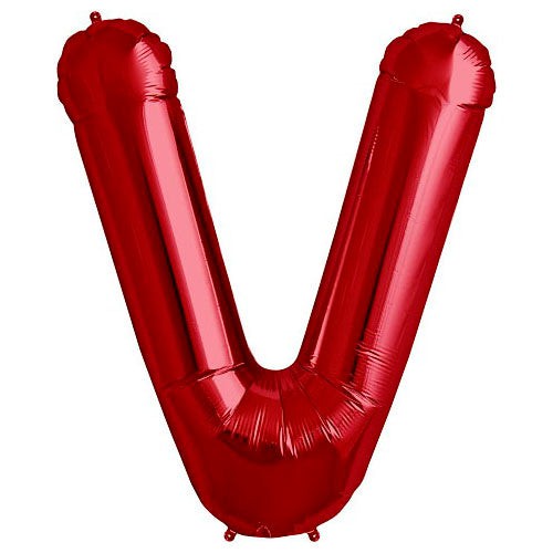 Northstar 34 inch LETTER V - NORTHSTAR - RED Foil Balloon 00243-243-N-P