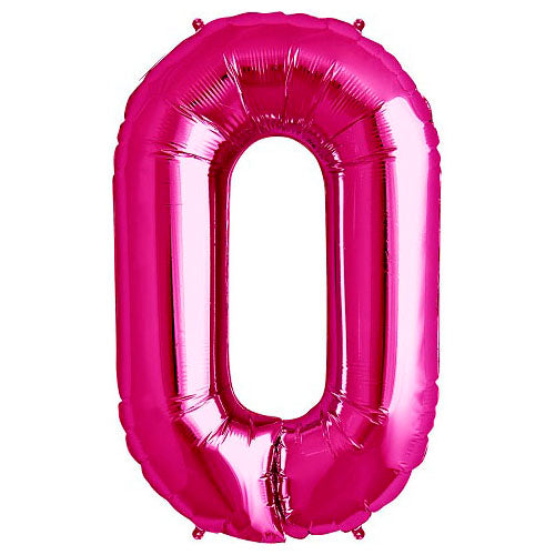 Northstar 34 inch NUMBER 0 - NORTHSTAR - MAGENTA Foil Balloon 00134-134-N-P