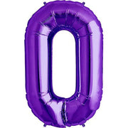 Northstar 34 inch NUMBER 0 - NORTHSTAR - PURPLE Foil Balloon 00144-144-N-P