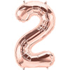 Northstar 34 inch NUMBER 2 - NORTHSTAR - ROSE GOLD Foil Balloon 01457-01-N-P