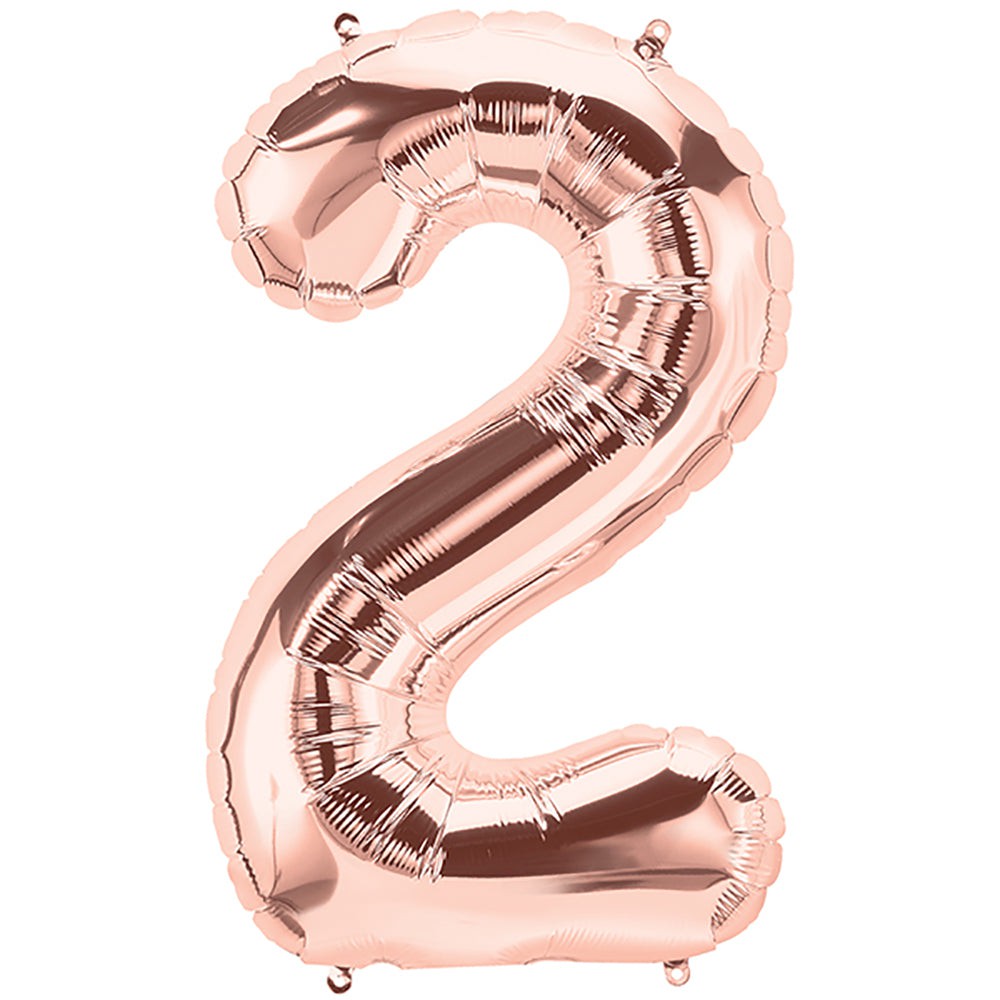 Northstar 34 inch NUMBER 2 - NORTHSTAR - ROSE GOLD Foil Balloon 01457-01-N-P