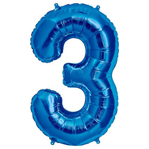 Northstar 34 inch NUMBER 3 - NORTHSTAR - BLUE Foil Balloon 00127-127-N-P