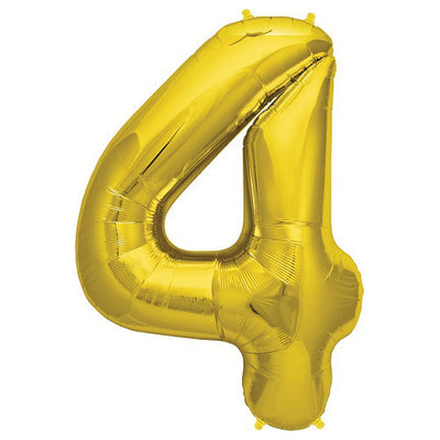 Northstar 34 inch NUMBER 4 - NORTHSTAR - GOLD Foil Balloon 00108-108-N-P